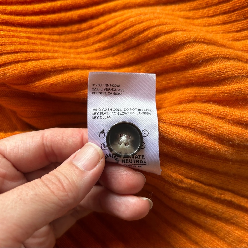 Reformation Orange Ribbed Cardigan - Picture 8 of 9